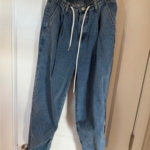 Blue Jeans with Drawstring Waist